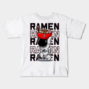 ramen noodles, astronaut spaceman, japanese noodles, food, japan Kids T-Shirt